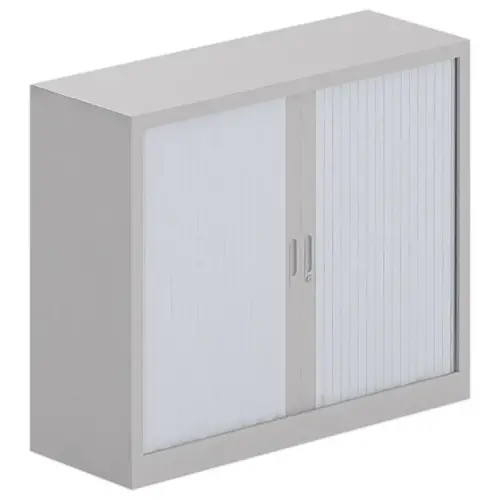 Armoire basse à rideaux métalliques - 100 x 100 cm - Alu