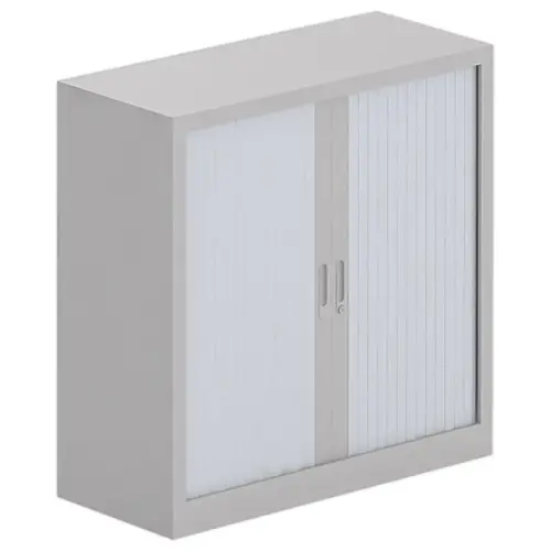 Armoire basse métallique - 100 x 100 cm - Gris clair