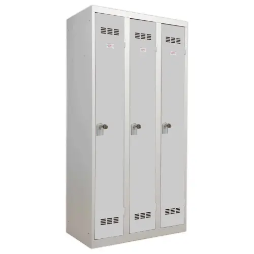 Vestiaire industrie propre 3 colonnes H.180 x L.90 cm Gris.