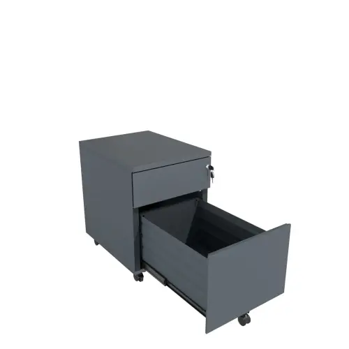 Caisson mobile métallique - 2 tiroirs - Anthracite