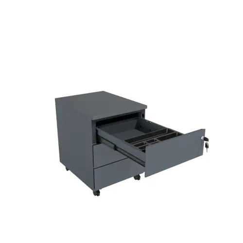 Caisson mobile en métal - 3 tiroirs - Anthracite