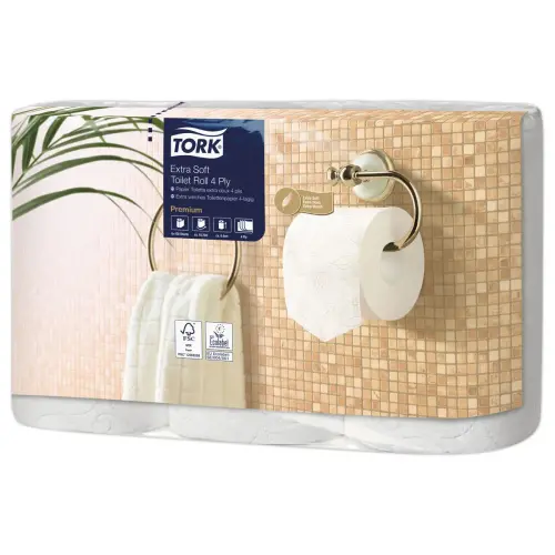 6 Rouleaux de papier toilette Tork Premium - 4 plis - Tork