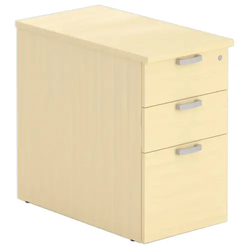 Caisson de bureau - 3 tiroirs - Hêtre - Profondeur 80 cm
