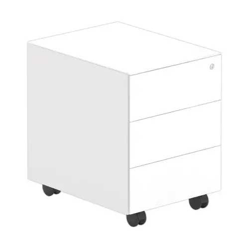 Caisson mobile en m&eacute;tal - 3 tiroirs - Blanc - Mont&eacute; 