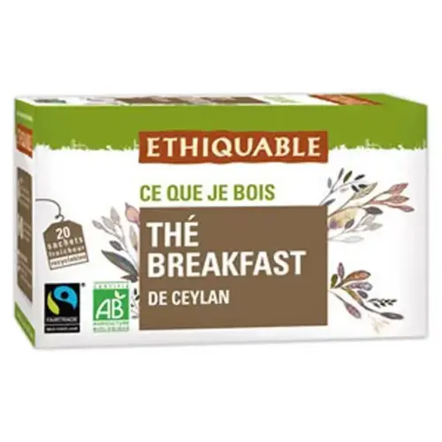 20 Thé breakfast noir Ceylan BIO en sachet