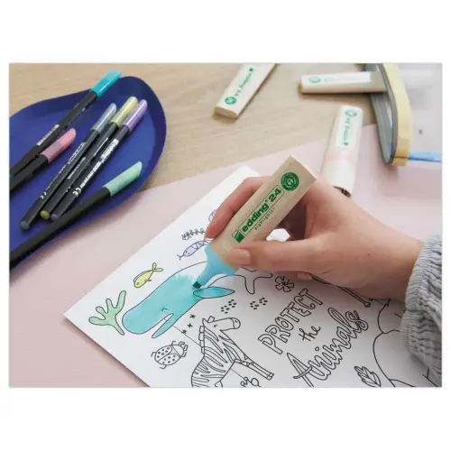 Surligneur - pointe large - ECOLINE E24 - bleu clair - EDDING 