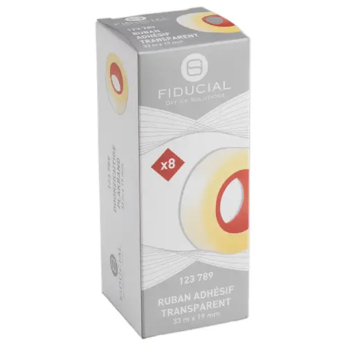 8 Rouleaux d'adh&eacute;sif transparent - 33 m x 19 mm - FIDUCIAL OFFICE SOLUTIONS 