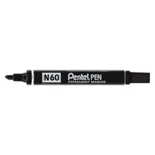 Marqueur encre indélébile - Pointe Biseau noir - PENTEL N60
