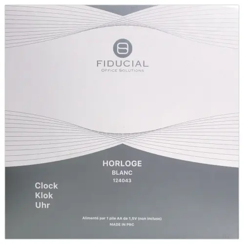 Horloge Quartz 38 cm silencieuse FIDUCIAL blanc