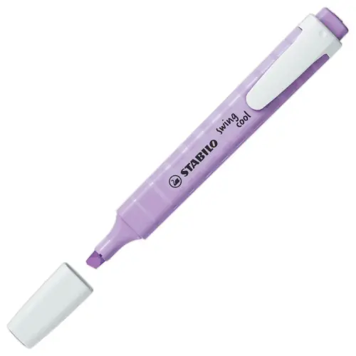 6 Surligneurs swing cool Pastel - Pointe biseautée - Coloris assortis - STABILO