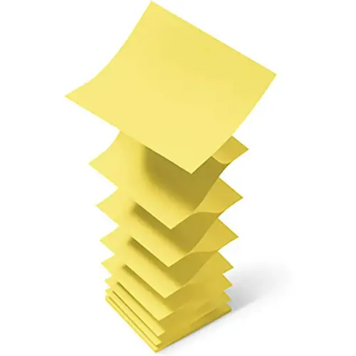 Dévidoir Pro Noir Z-Notes Super StickyPost-it® + 1 bloc jaune 76 x 76 - POST IT