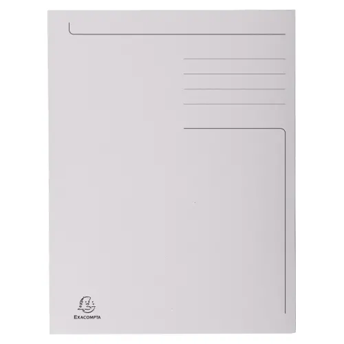 50 Chemises 3 rabats carton 280 g - Format A4 - gris - EXACOMPTA