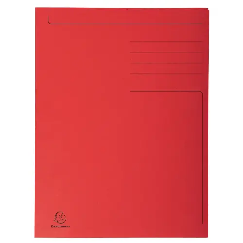 50 Chemises 3 rabats carton 280 g - Format A4 - rouge - EXACOMPTA