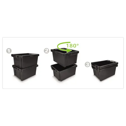Bac de rangement - 48.5 L - Noir - STRATA 