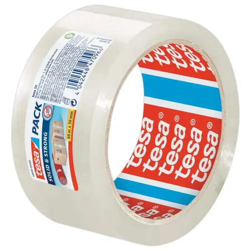 Rouleau d'adhésif PP transparent SOLIDSTRONG - 66m x 50mm - Tesa