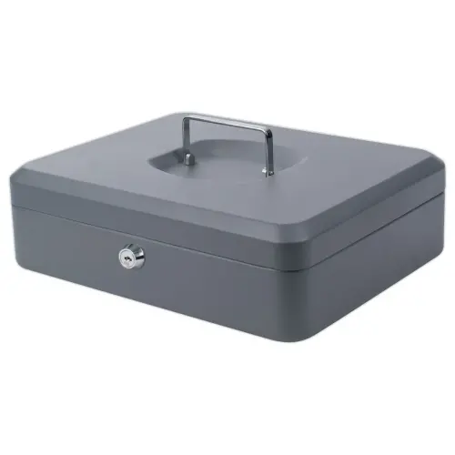 Caissette à monnaie avec serrure cylindrique 30cm gris