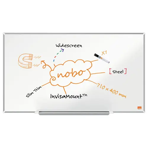 Tableau blanc magn&eacute;tique - 71 x 40 cm - Impression Pro - NOBO 