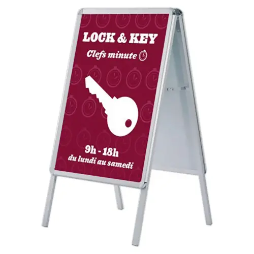Porte-affiche double face "Stop trottoir" aluminium A1 