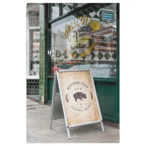 Porte-affiche double face "Stop trottoir" aluminium A1 