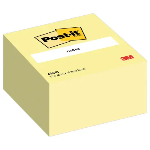 Bloc-cube de notes repositionnables - Jaune - POST-IT