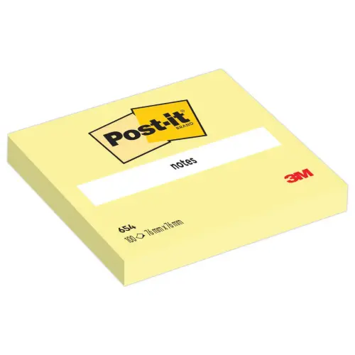 Notes repositionnables - 76 x 76 mm - Jaune pastel - POST-IT 