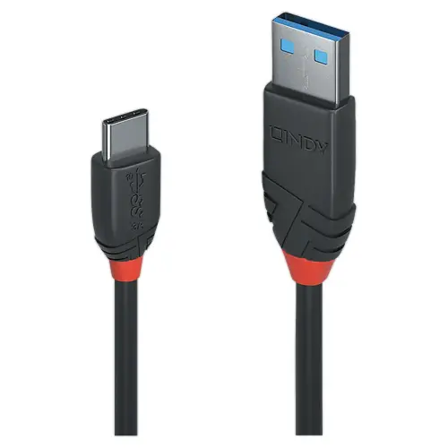 C&acirc;ble USB Black Line 3.2 - Type A vers C - 10Gbit/s - 1.5m - LINDY 