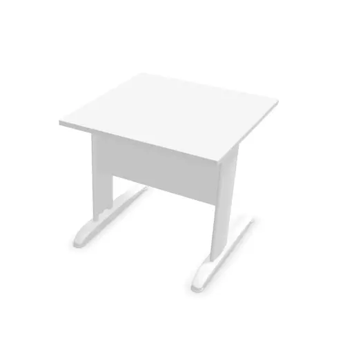 Table 80 x 80 blanc - pieds blanc 