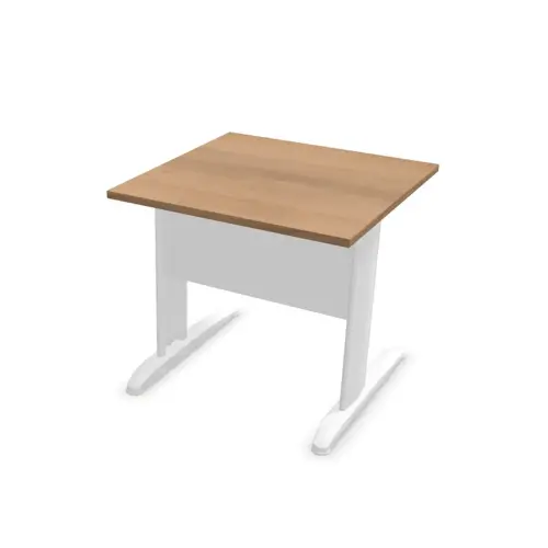 Table 80 x 80 noyer - pieds blanc 