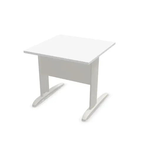 Table 80 x 80 blanc - pieds aluminium