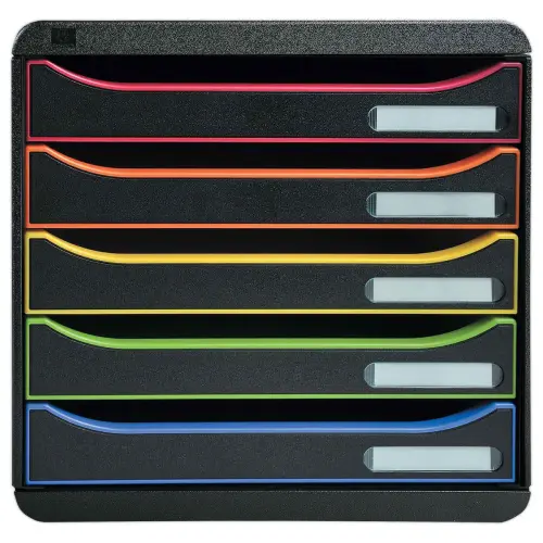 Module de rangement - 5 tiroirs - A4+ - Noir - EXACOMPTA