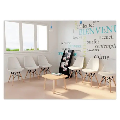 2 Chaises DOGEWOOD pied hêtre assise blanche montées