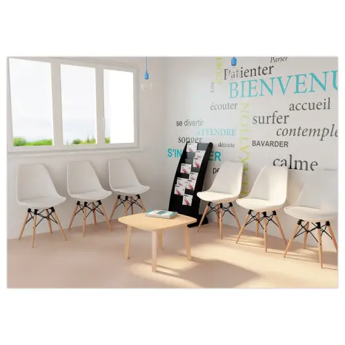 2 Chaises DOGEWOOD pied hêtre assise blanche montées