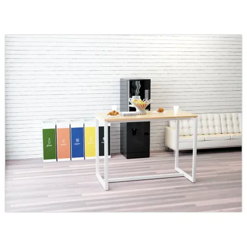 Table haute Easydesk - 150 x 75 cm - Pied blanc et plateau hêtre - PAPERFLOW
