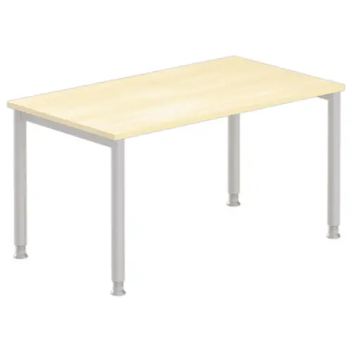 Table 160 x 80 h&ecirc;tre - pieds aluminium 