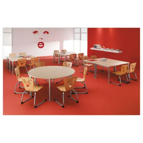 Table 160 x 80 h&ecirc;tre - pieds aluminium 