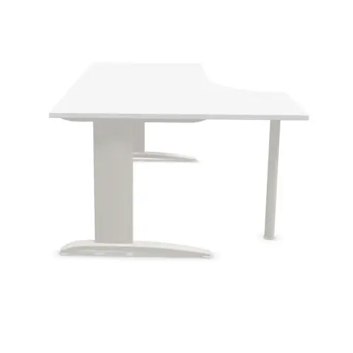 Bureau BUENOS AIRES compact retour à gauche blanc/alu, L180