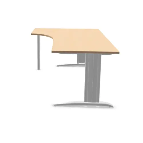 Bureau BUENOS AIRES compact retour &agrave; gauche h&ecirc;tre/blanc, L180 