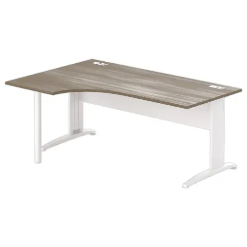 Bureau BUENOS AIRES compact retour à gauche noyer/blanc, L180