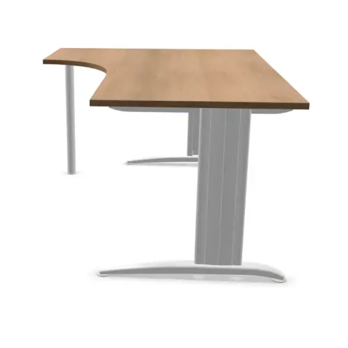 Bureau BUENOS AIRES compact retour à gauche noyer/blanc, L180