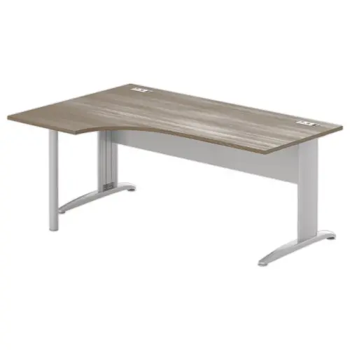 Bureau BUENOS AIRES compact retour &agrave; gauche noyer/alu, L180 