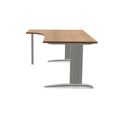 Bureau BUENOS AIRES compact retour &agrave; gauche noyer/alu, L180 