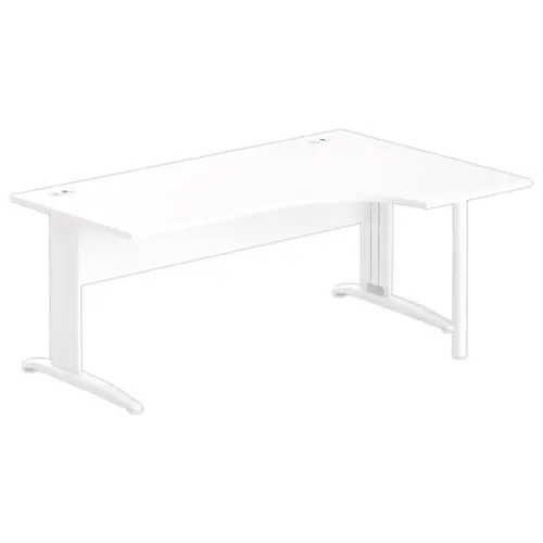 Bureau BUENOS AIRES compact retour à droite blanc/blanc, L180