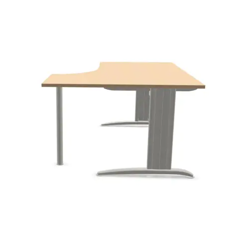 Bureau BUENOS AIRES compact retour à droite hêtre/alu, L180