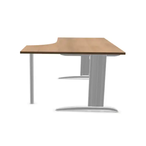 Bureau BUENOS AIRES compact retour &agrave; droite noyer/blanc, L180 