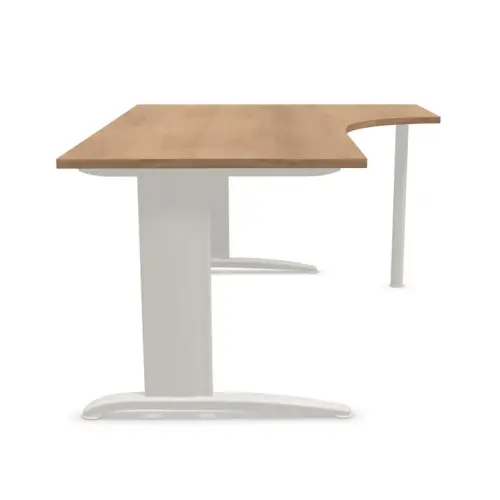 Bureau BUENOS AIRES compact retour &agrave; droite noyer/alu, L180 