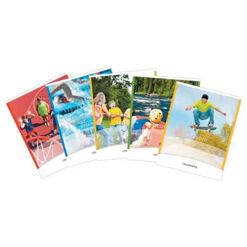 Cahier broché AURORA A5 - 4x8 avec marge - 80g - 72 pages