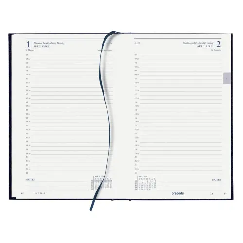 Agenda journalier Essenz - 13,5x20,8 cm - Anthracite - Septembre à septembre - BREPOLS