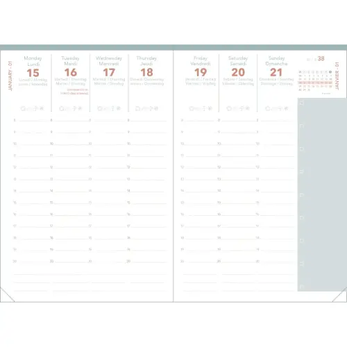 Agenda semainier AFFAIRES COLOR ML Ella - 10x15 cm - Beige - Décembre à décembre - QUO VADIS
