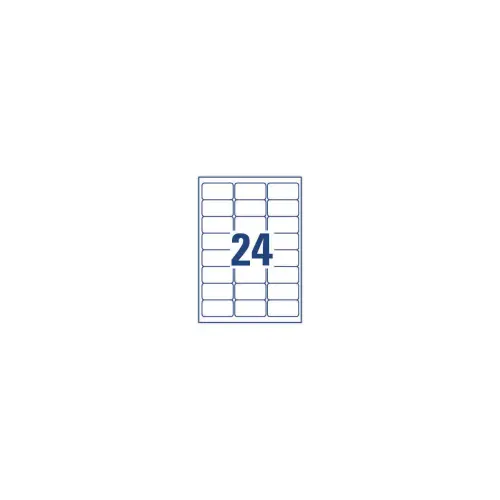 20 Planches d'étiquettes inaltérables laser AVERY 63,5x33,9mm