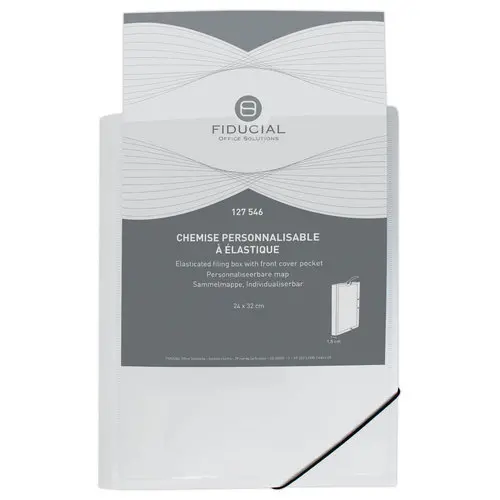 Chemises à élastiques en polypropylène - Personnalisable - Blanc